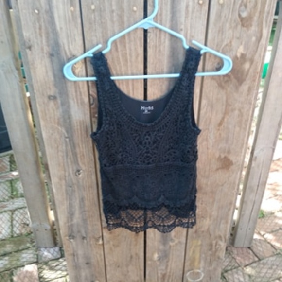 Mudd Tops - Mudd Black Lace Crochet Top X Small